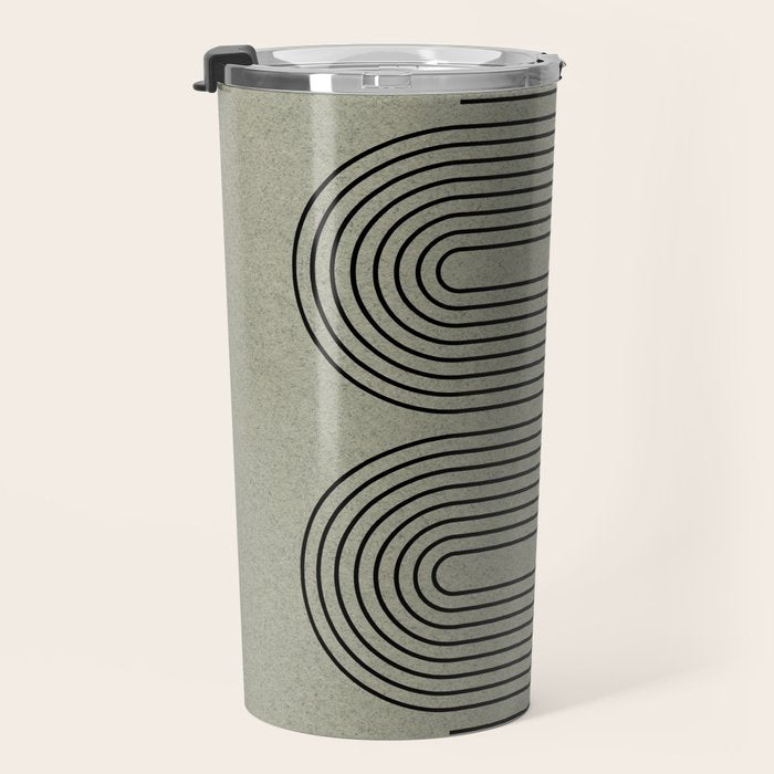 Green Organic Texture Geometric  Travel Mug Gallery Image 3