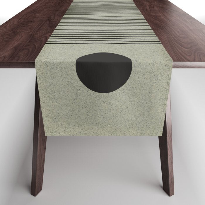 Green Organic Texture Geometric  Table Runner Gallery Image 1