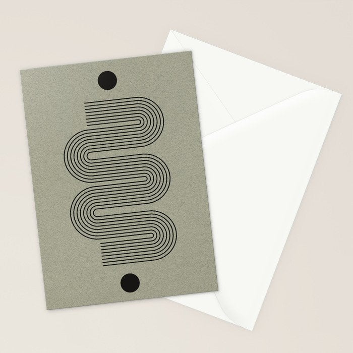 Green Organic Texture Geometric  Stationery Card Gallery Image 2