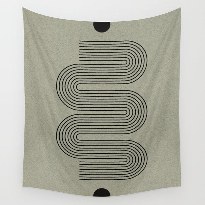 Green Organic Texture Geometric  Wall Tapestry Gallery Image 1