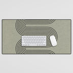Green Organic Texture Geometric  Desk Mat Gallery Image 1