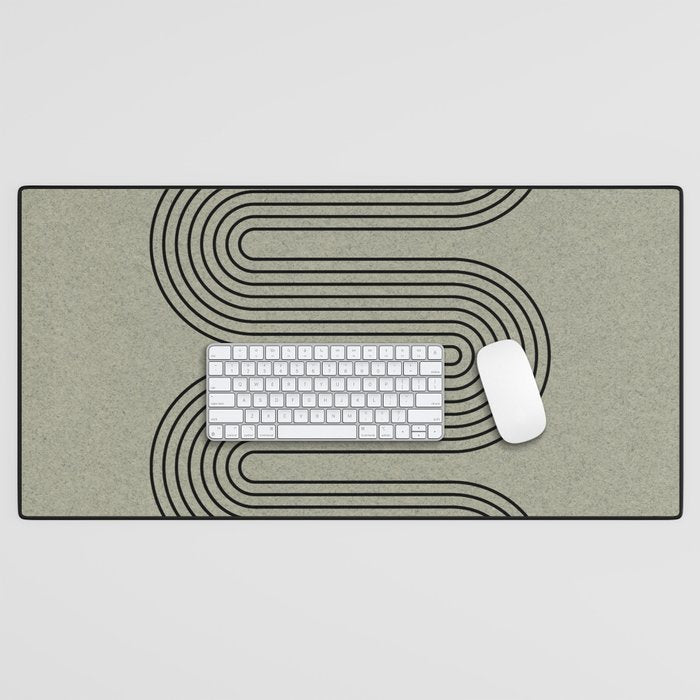 Green Organic Texture Geometric  Desk Mat Gallery Image 1
