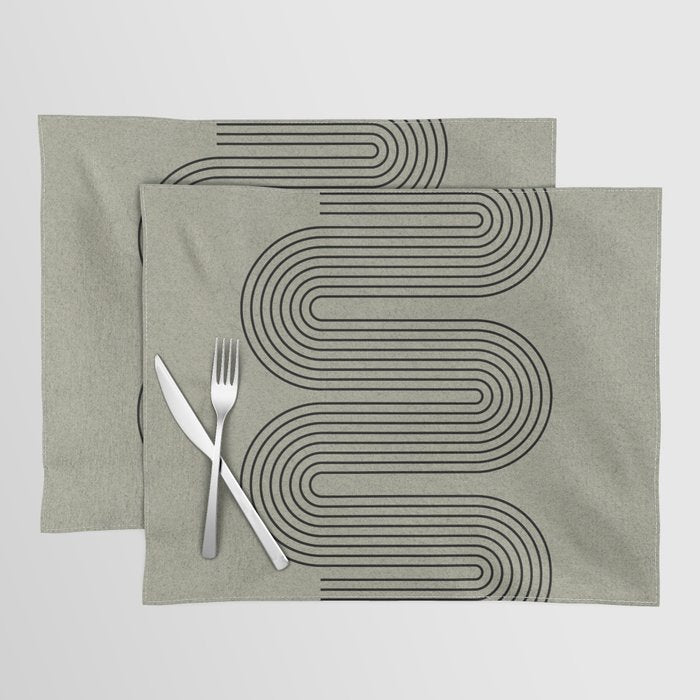 Green Organic Texture Geometric  Placemat Gallery Image 1