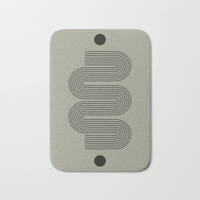 Green Organic Texture Geometric  Bath Mat Gallery Image 1