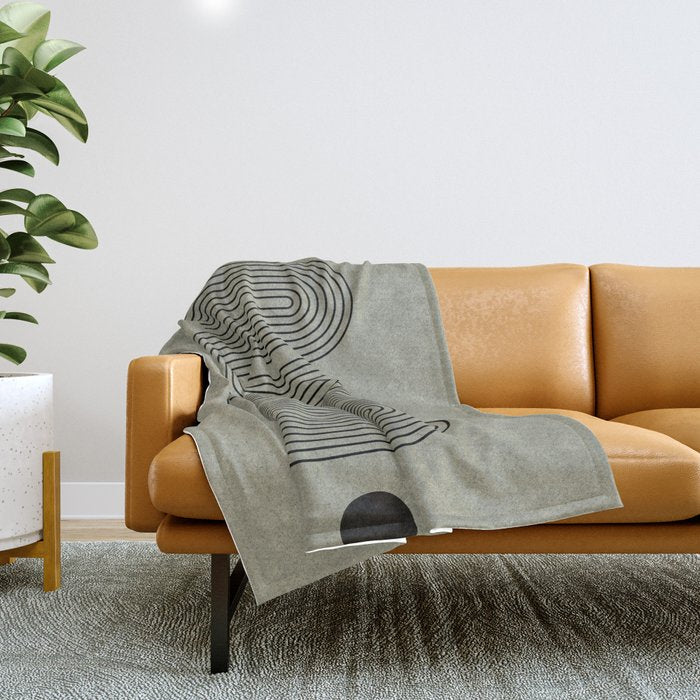 Green Organic Texture Geometric  Throw Blanket Gallery Image 1