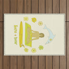 here in now surf meditate gerry lopez // retro art by surfy birdy Outdoor Rug Gallery Image 1