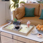 here in now surf meditate gerry lopez // retro art by surfy birdy Serving Tray Gallery Image 2