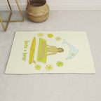 here in now surf meditate gerry lopez // retro art by surfy birdy Rug Gallery Image 1