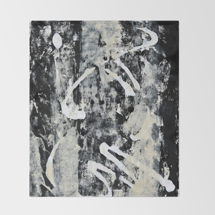 003: a vibrant abstract design in black and white by Alyssa Hamilton Art  Throw Blanket Gallery Image 2