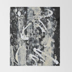 003: a vibrant abstract design in black and white by Alyssa Hamilton Art  Throw Blanket Gallery Image 2