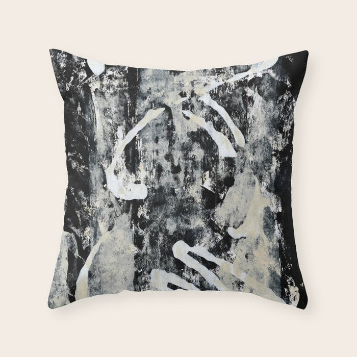 003: a vibrant abstract design in black and white by Alyssa Hamilton Art  Throw Pillow Gallery Image 1