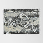 003: a vibrant abstract design in black and white by Alyssa Hamilton Art  Rug Gallery Image 2