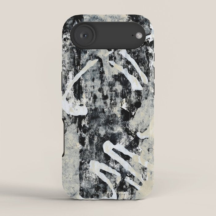 003: a vibrant abstract design in black and white by Alyssa Hamilton Art  iPhone Case Gallery Image 2