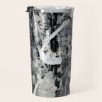 003: a vibrant abstract design in black and white by Alyssa Hamilton Art  Travel Mug Gallery Image 3