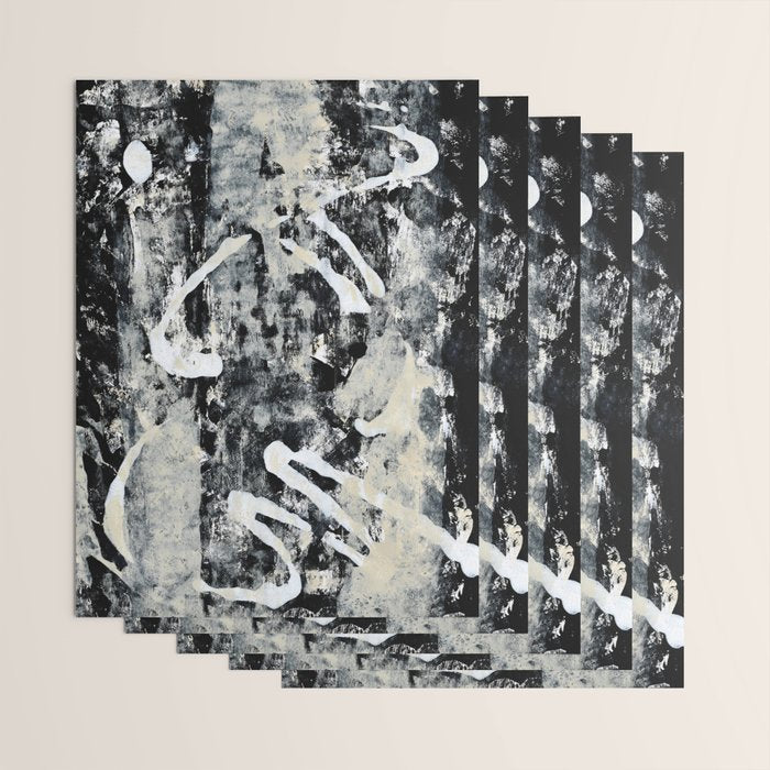 003: a vibrant abstract design in black and white by Alyssa Hamilton Art  Wrapping Paper Gallery Image 3