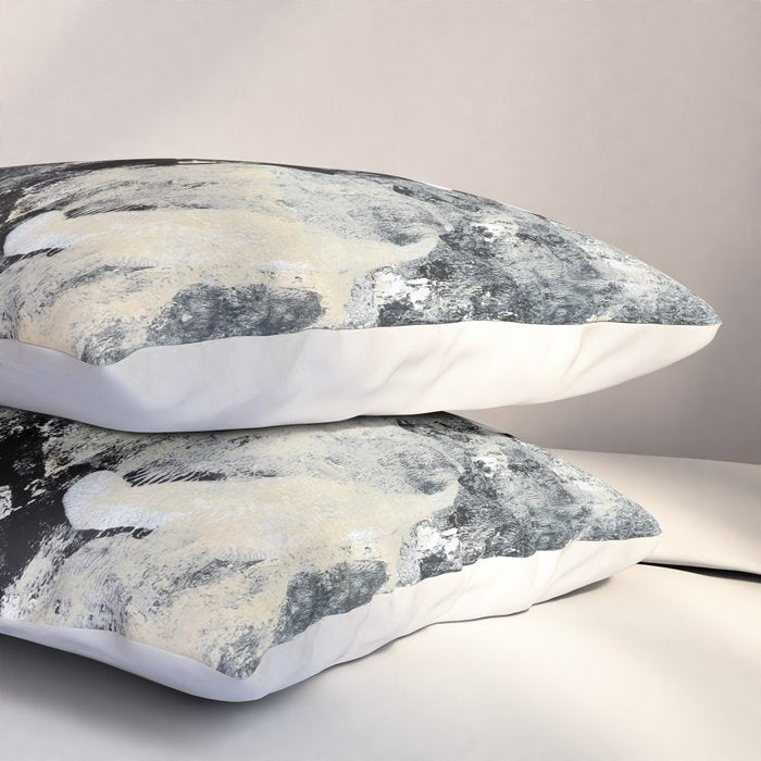 003: a vibrant abstract design in black and white by Alyssa Hamilton Art  Pillow Sham Gallery Image 3