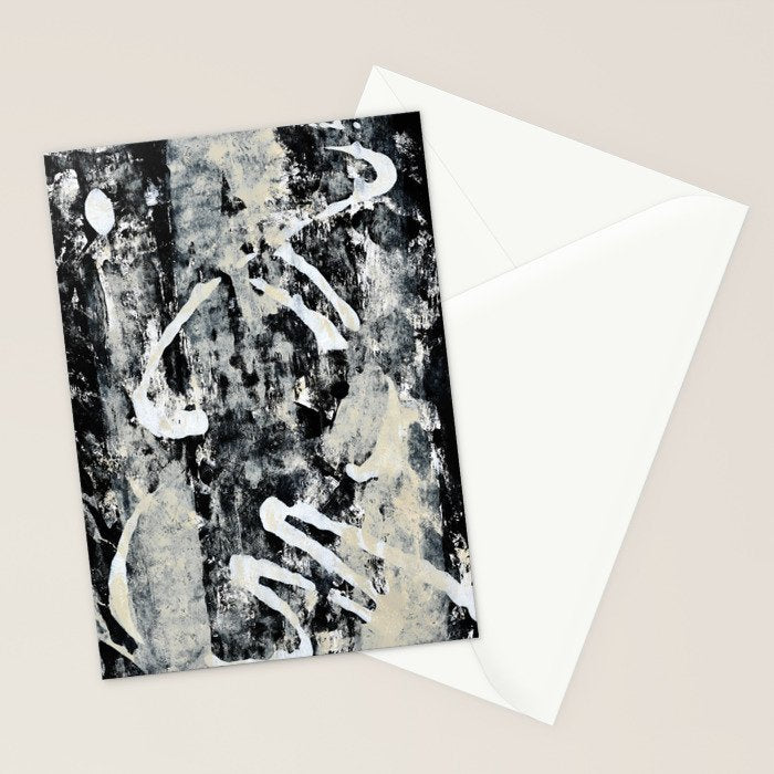 003: a vibrant abstract design in black and white by Alyssa Hamilton Art  Stationery Card Gallery Image 2