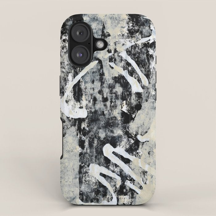 003: a vibrant abstract design in black and white by Alyssa Hamilton Art  iPhone Case Gallery Image 1