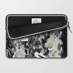 003: a vibrant abstract design in black and white by Alyssa Hamilton Art  Laptop Sleeve Gallery Image 2