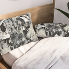 003: a vibrant abstract design in black and white by Alyssa Hamilton Art  Pillow Sham Gallery Image 2