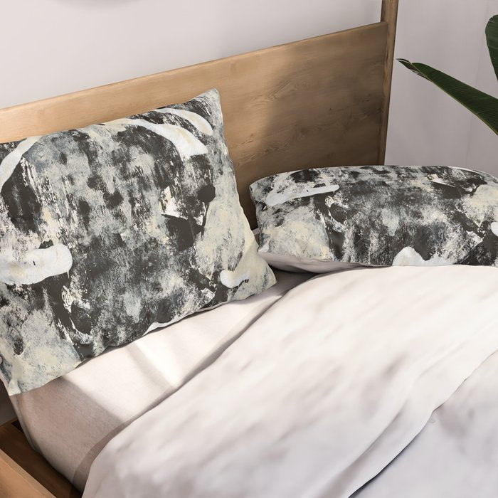 003: a vibrant abstract design in black and white by Alyssa Hamilton Art  Pillow Sham Gallery Image 2