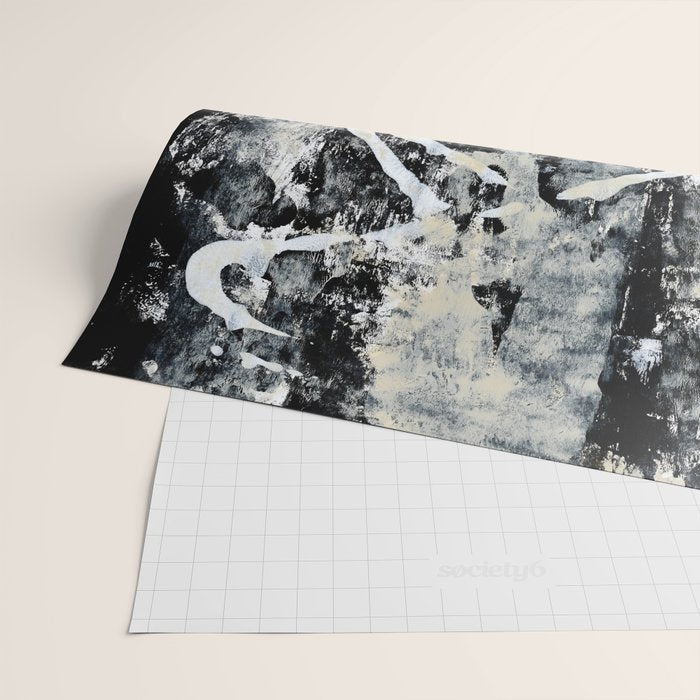 003: a vibrant abstract design in black and white by Alyssa Hamilton Art  Wrapping Paper Gallery Image 2