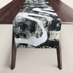 003: a vibrant abstract design in black and white by Alyssa Hamilton Art  Table Runner Gallery Image 1