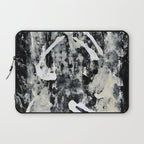 003: a vibrant abstract design in black and white by Alyssa Hamilton Art  Laptop Sleeve Gallery Image 1