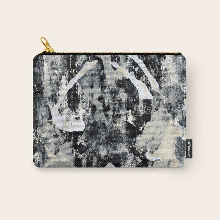 003: a vibrant abstract design in black and white by Alyssa Hamilton Art  Carry All Pouch Gallery Image 1