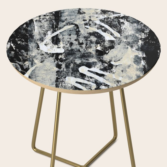 003: a vibrant abstract design in black and white by Alyssa Hamilton Art  Side Table Gallery Image 2