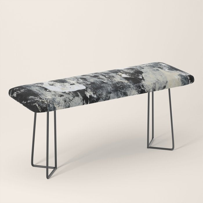 003: a vibrant abstract design in black and white by Alyssa Hamilton Art  Bench Gallery Image 1