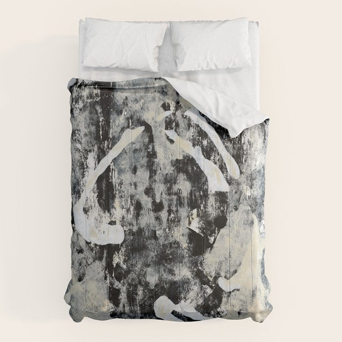 003: a vibrant abstract design in black and white by Alyssa Hamilton Art  Comforter Gallery Image 6