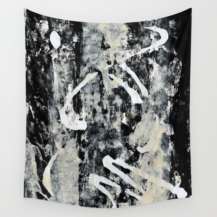 003: a vibrant abstract design in black and white by Alyssa Hamilton Art  Wall Tapestry Gallery Image 4