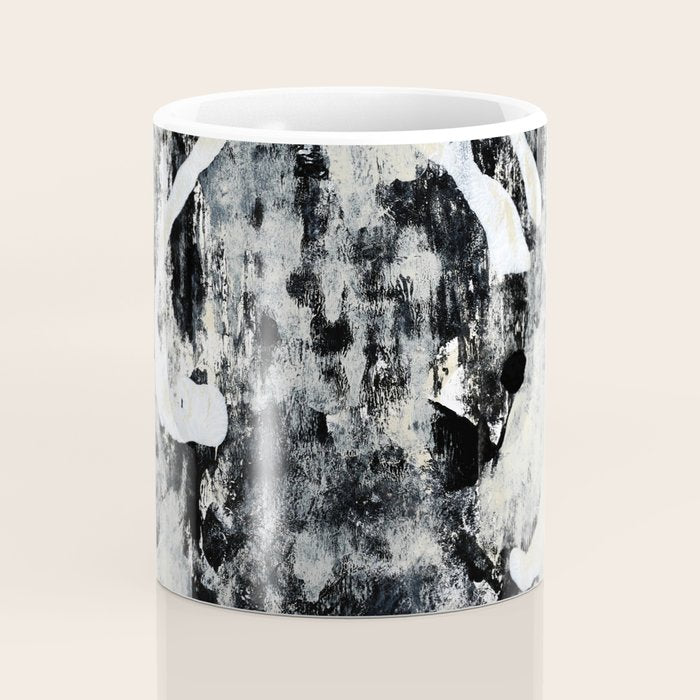 003: a vibrant abstract design in black and white by Alyssa Hamilton Art  Coffee Mug Gallery Image 4