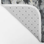 003: a vibrant abstract design in black and white by Alyssa Hamilton Art  Bath Mat Gallery Image 2