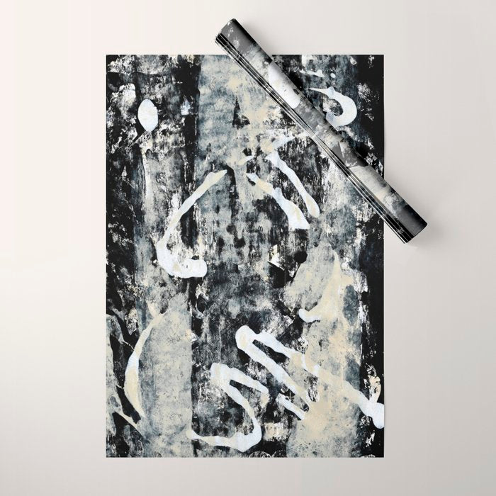 003: a vibrant abstract design in black and white by Alyssa Hamilton Art  Wrapping Paper Gallery Image 1