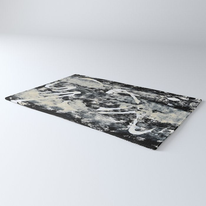 003: a vibrant abstract design in black and white by Alyssa Hamilton Art  Rug Gallery Image 3