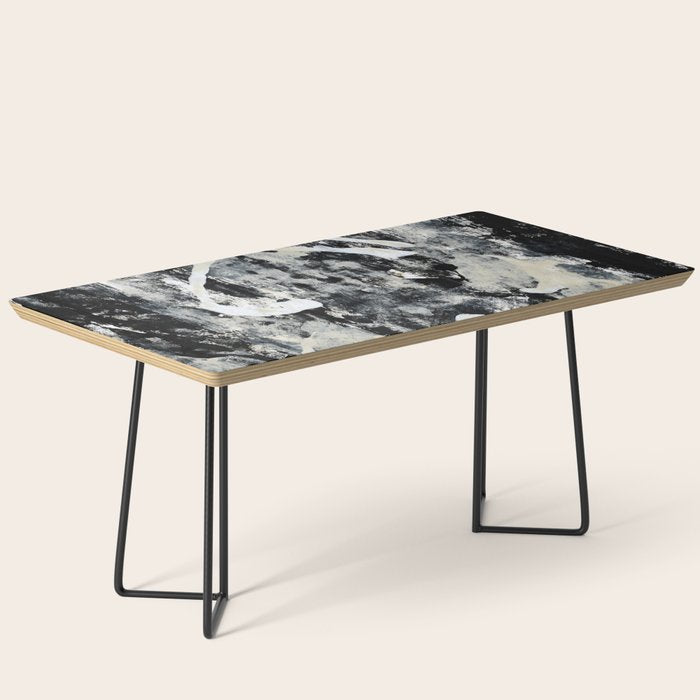 003: a vibrant abstract design in black and white by Alyssa Hamilton Art  Coffee Table Gallery Image 1