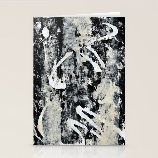 003: a vibrant abstract design in black and white by Alyssa Hamilton Art  Stationery Card Gallery Image 2