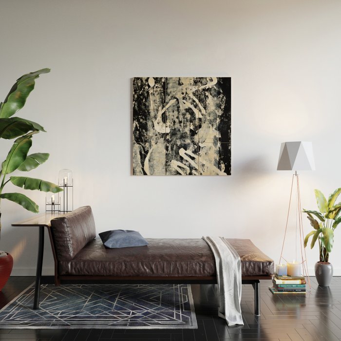 003: a vibrant abstract design in black and white by Alyssa Hamilton Art  Wood Wall Art Gallery Image 2