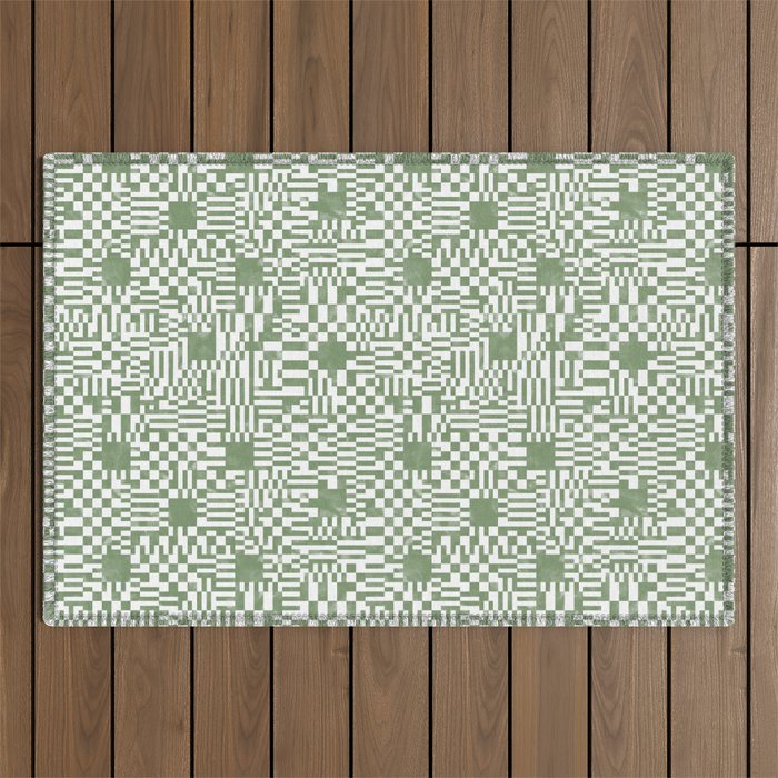 Green Op Art Vibes Outdoor Rug Gallery Image 1