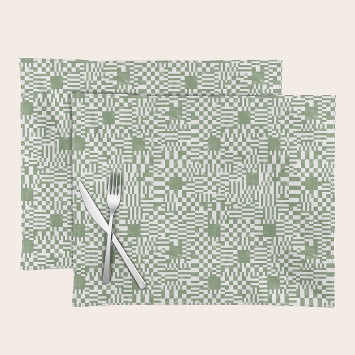 Green Op Art Vibes Placemat Gallery Image 1