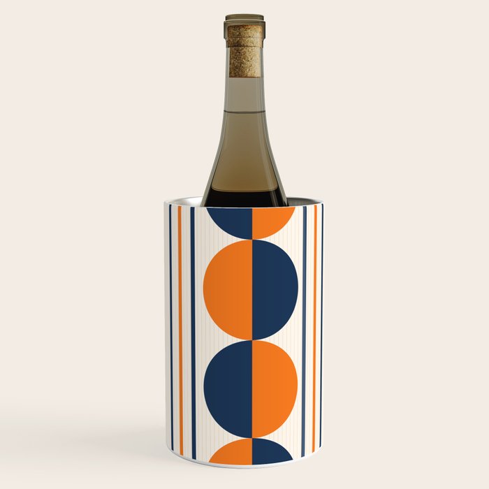 Abstract Shapes 78 in Orange and Navy Blue Wine Chiller Gallery Image 3