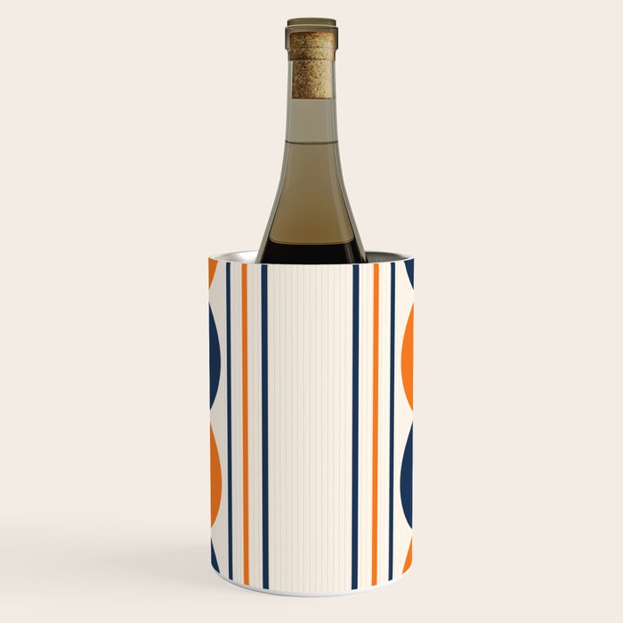 Abstract Shapes 78 in Orange and Navy Blue Wine Chiller Gallery Image 1