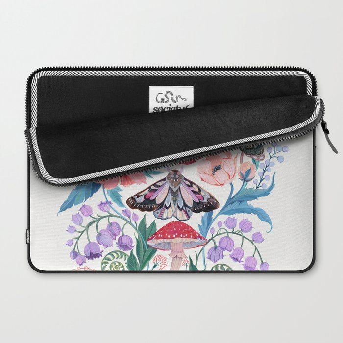 Floral moth painting Laptop Sleeve Gallery Image 2