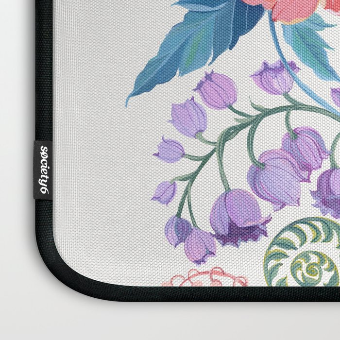 Floral moth painting Laptop Sleeve Gallery Image 3
