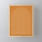 Minimal Arch XXII Bright 70s Orange Modern Geometric Lines Mini Art Print Gallery Image 1
