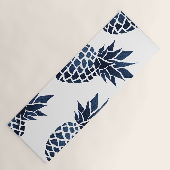 Pineapple Blue Denim Yoga Mat Gallery Image 1