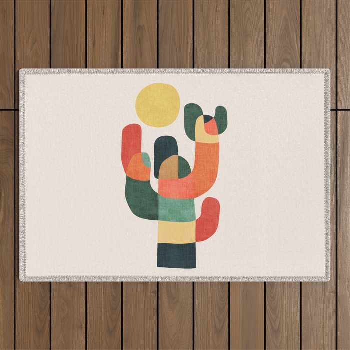 Cactus in the desert Outdoor Rug Gallery Image 1