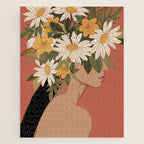Woman With Flowers 2 Jigsaw Puzzle Gallery Image 1